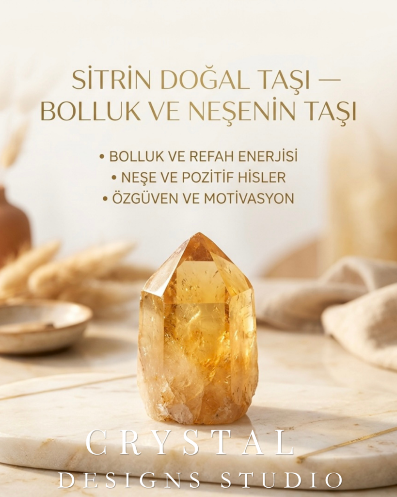 Sitrin Doğal Taşı - Bolluk ve Neşenin Taşı