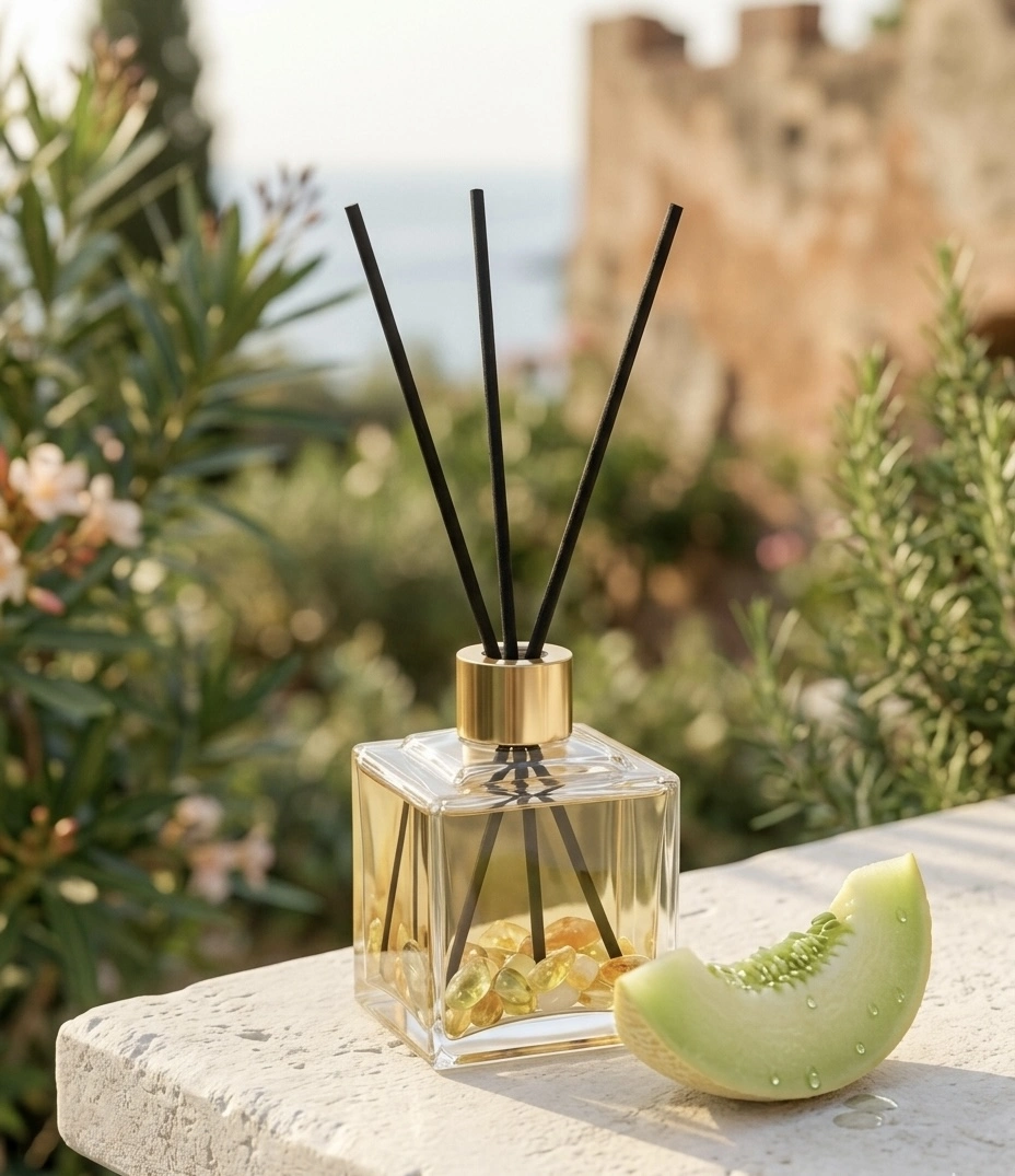 Crystal Designs Studio | Kristal tasarım stüdyosu Dolce Melon | Kavun dekoratif çubuklu oda kokusu