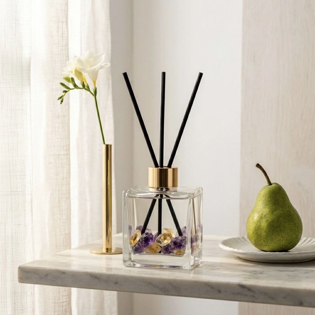 Crystal Designs Studio | Kristal tasarım stüdyosu Dekoratif Çubuklu Oda Kokusu Pear & Freesia | Armut & Frezya